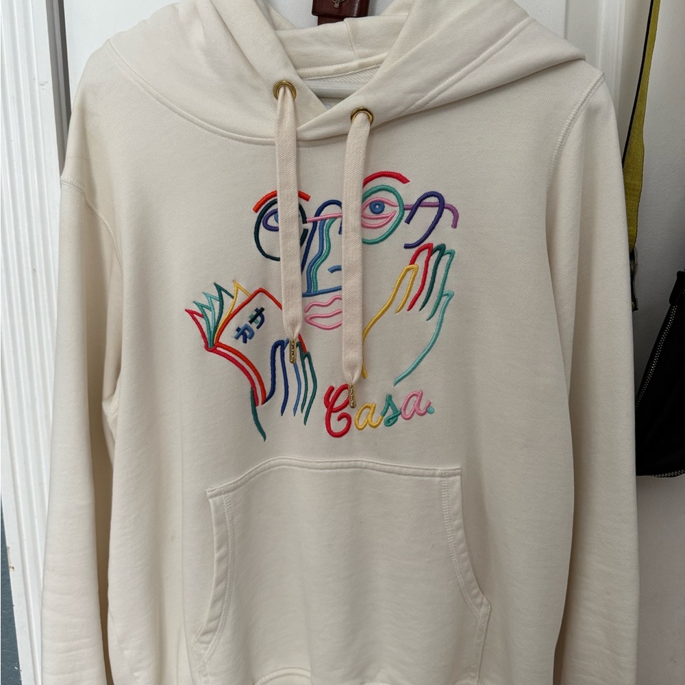 Cream color heavy weighted Casablanca Hoodie